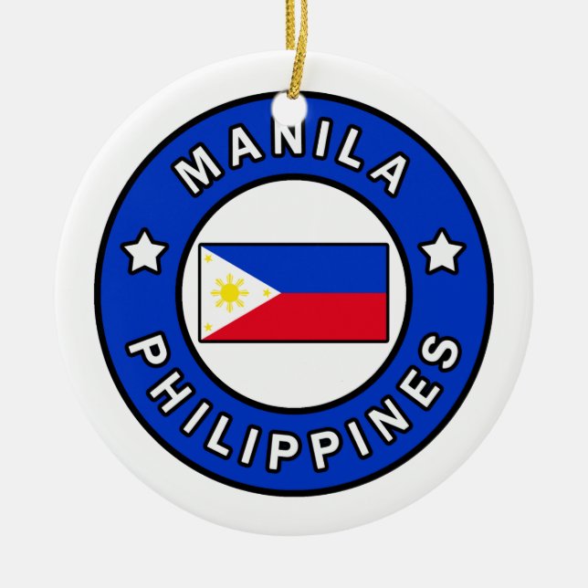 Manila Filippinerna Julgransprydnad Keramik (Framsidan)