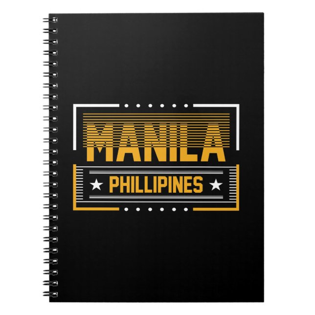 Manila Filippinerna Modern Typografi Resesign Anteckningsbok (Framsidan)
