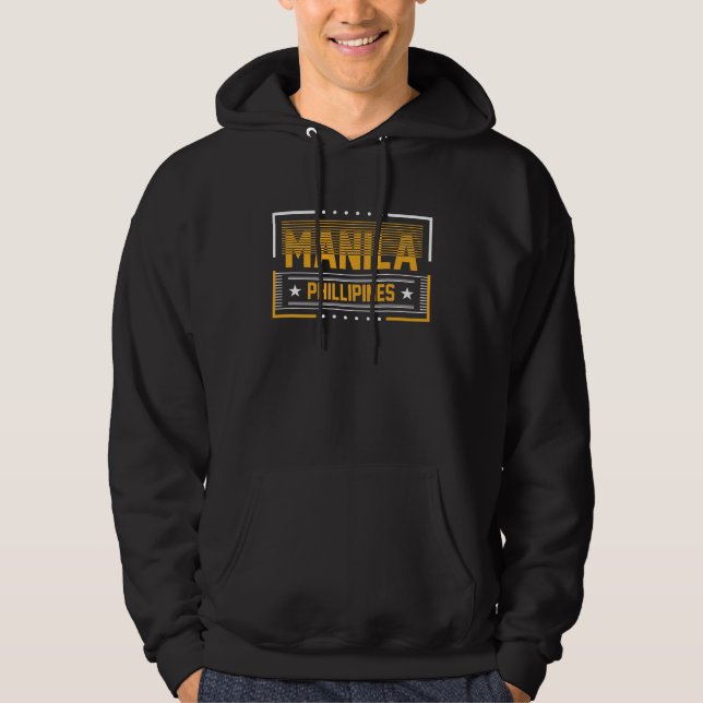 Manila Filippinerna Modern Typografi Resesign Hoodie (Framsida)