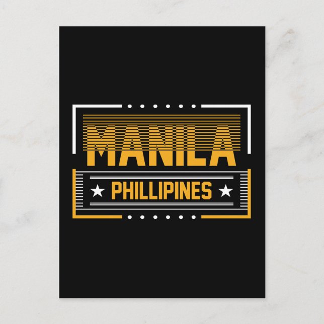 Manila Filippinerna Modern Typografi Resesign Vykort (Framsida)