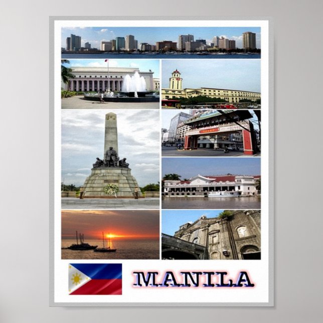 Manila - Filippinerna - Mosaic - Poster (Framsidan)