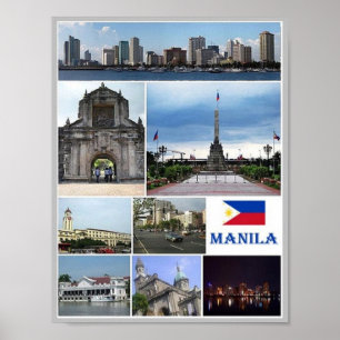 Manila - Filippinerna - Mosaic - Poster