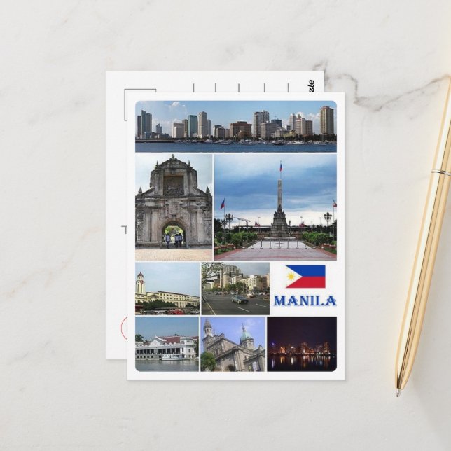 Manila - Filippinerna - Mosaic - Vykort (Fram/Back In Situ)