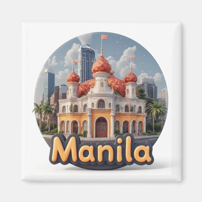 Manila Filippinerna Resa Minne Magnet (Framsidan)