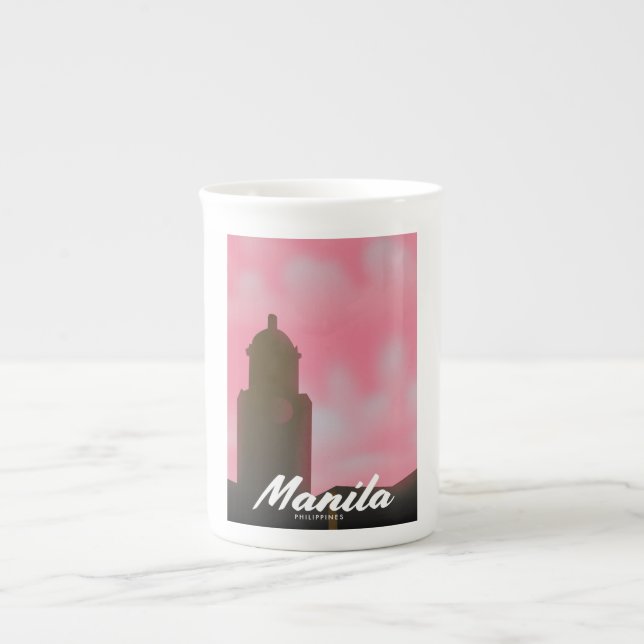 Manila Filippinerna resaffisch. Benporslin Mugg (Framsidan)