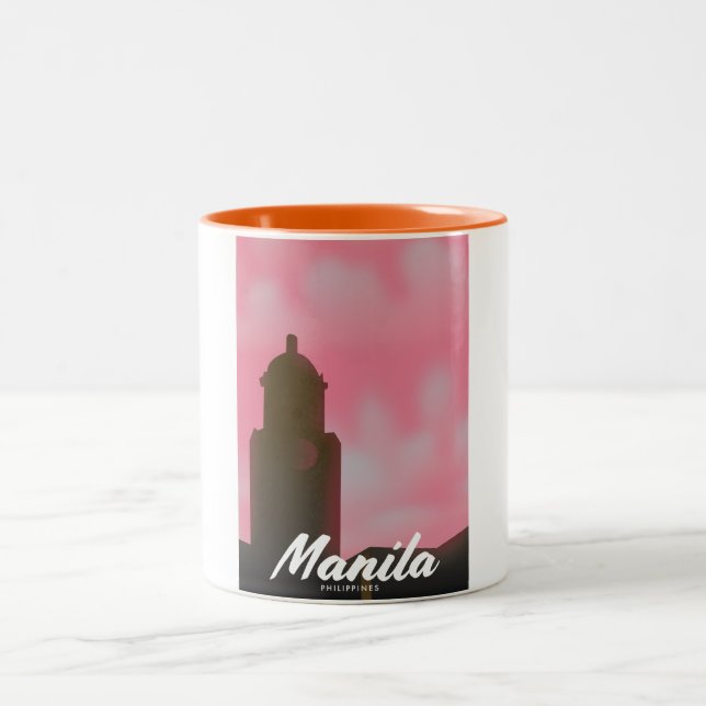 Manila Filippinerna resaffisch. Två-Tonad Mugg (Center)