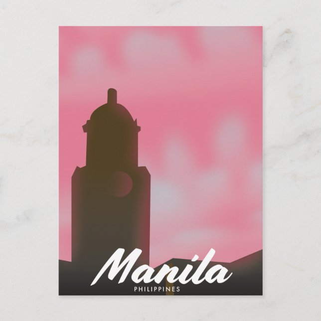 Manila Filippinerna resaffisch. Vykort (Framsida)