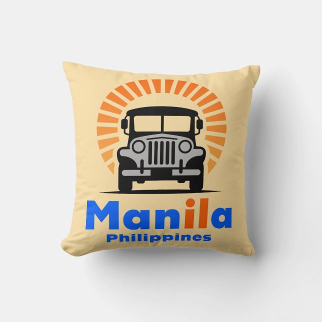 Manila Filippinerna Sydostasien Kudde (Framsida)