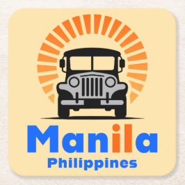 Manila Filippinerna Sydostasien Underlägg Papper Kvadrat