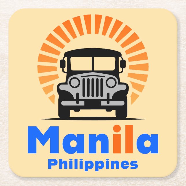 Manila Filippinerna Sydostasien Underlägg Papper Kvadrat (Framsidan)