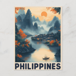 Manila, Filippinerna - Vintage Resa Vykort