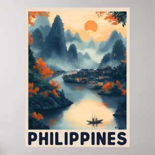 Manila, Filippinerna - Vintage resor Poster
