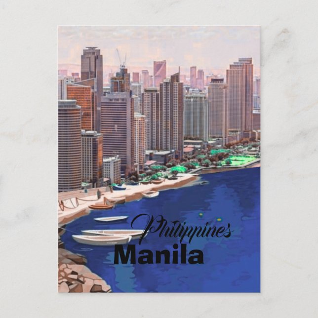 Manila Filippinerna vykortskonst,Filippinerna Resa Vykort (Framsida)