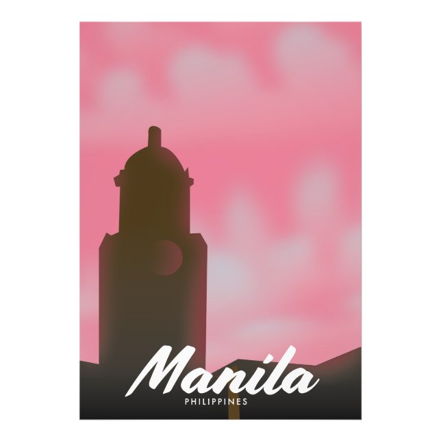 Manila Filippinernas reseaffisch. Fototryck (Framsidan)