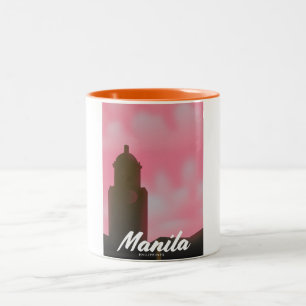 Manila Filippinernas reseaffisch. Två-Tonad Mugg
