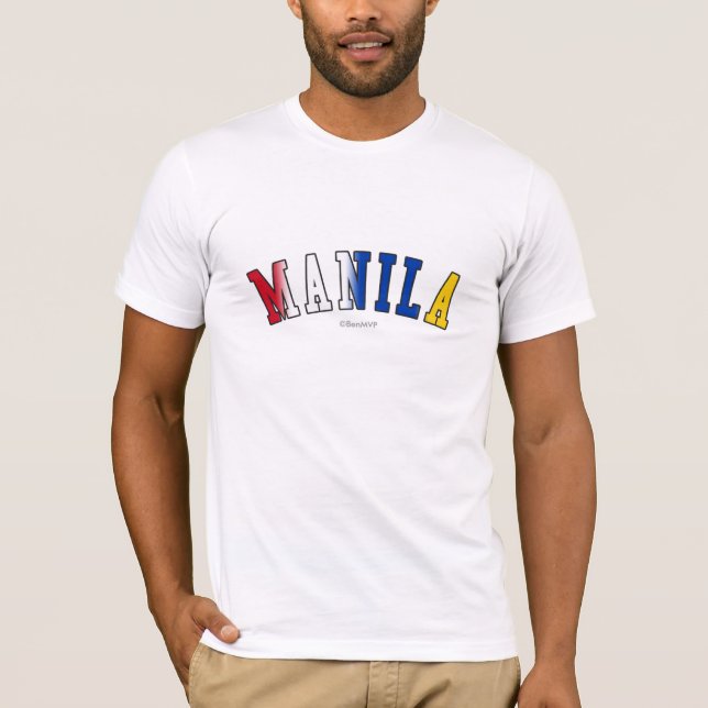 Manila i färger för Philippines medborgareflagga Tee Shirt (Framsida)