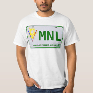 Manila (MNL) filippinsk registreringsskylt Tee Shirt