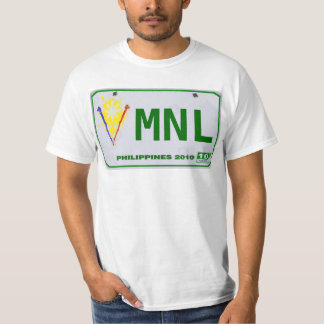 Manila (MNL) filippinsk registreringsskylt Tee Shirt