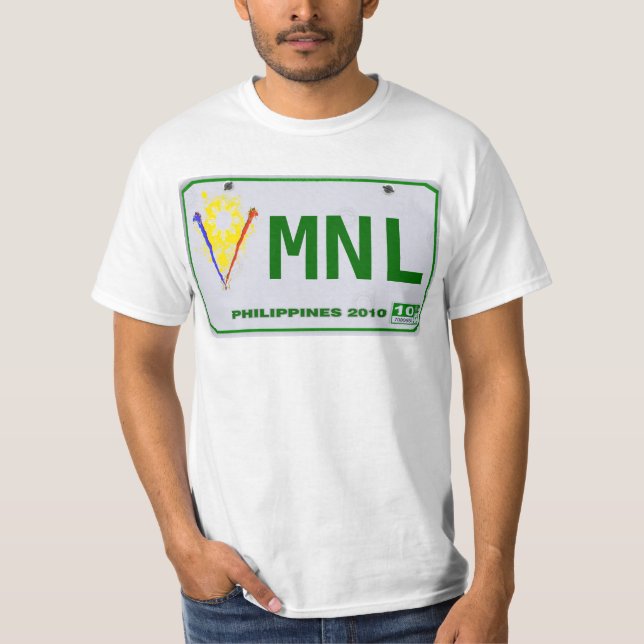 Manila (MNL) filippinsk registreringsskylt Tee Shirt (Framsida)