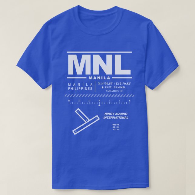 Manila Ninoy Aquino Int'l Airport MNL Tee Shirt (Design framsida)