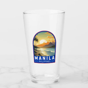 Manila Philippines Travel Art Vintage Glaskopp