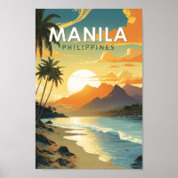 Manila Philippines Travel Art Vintage