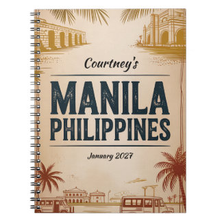 Manila Resedagbok Anpassat Namn & Datum Anteckningsbok