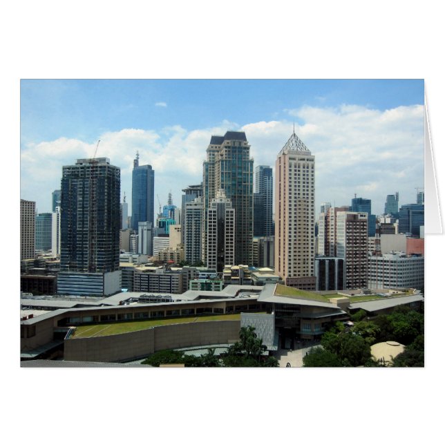 manila skyline-vy hälsningskort (Framsidan Horizontal)
