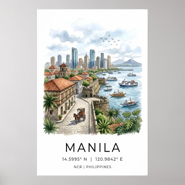 Manila stadslandskap väggkonst - Golden Hour, Häst (Framsidan)