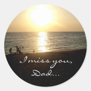 Manila Sunset "Jag saknar dig, Pappa" Sticker Runt Klistermärke