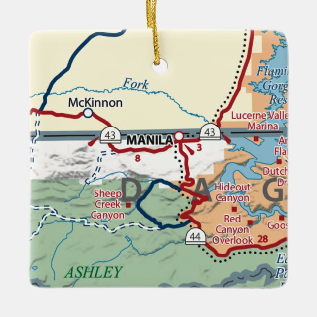 Manila UT Karta Julgransprydnad Keramik (Framsida)