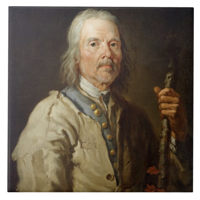 Maninnehav en bemanna, c.1800 (olja på kanfas) kakelplatta (Framsidan)