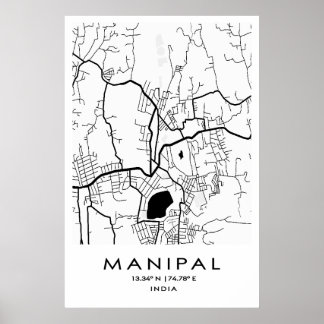 Manipal Karta Poster | Karnataka| Indien