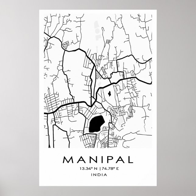 Manipal Karta Poster | Karnataka| Indien (Framsidan)