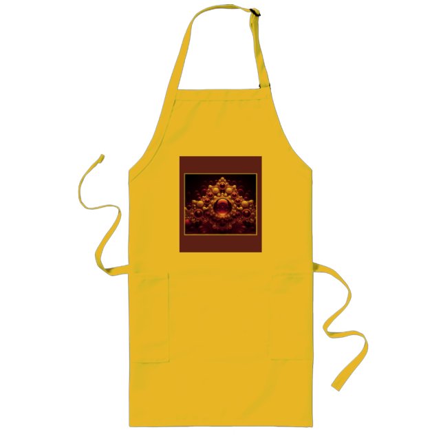 Manipulerad Lila mandelbrot med glasmassa Bollar Långt Förkläde (Framsidan)