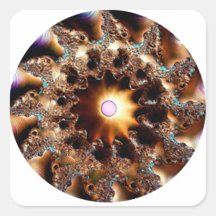 Manipulerad Mandelbrot Fractal Fyrkantigt Klistermärke