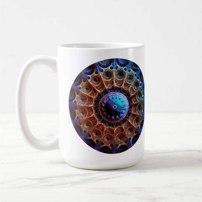 Manipulerad Mandelbrot Fractal Kaffemugg (Vänster)