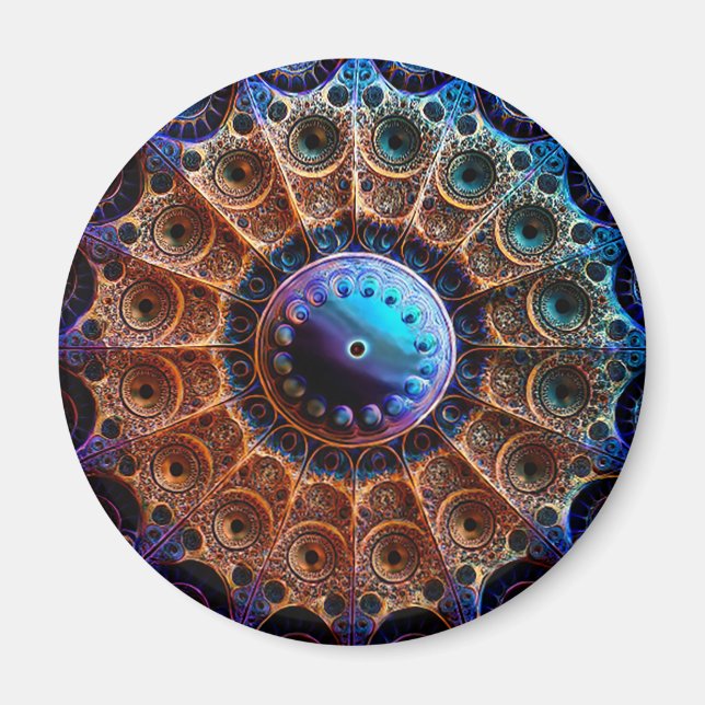 Manipulerad Mandelbrot Fractal Magnet (Framsidan)