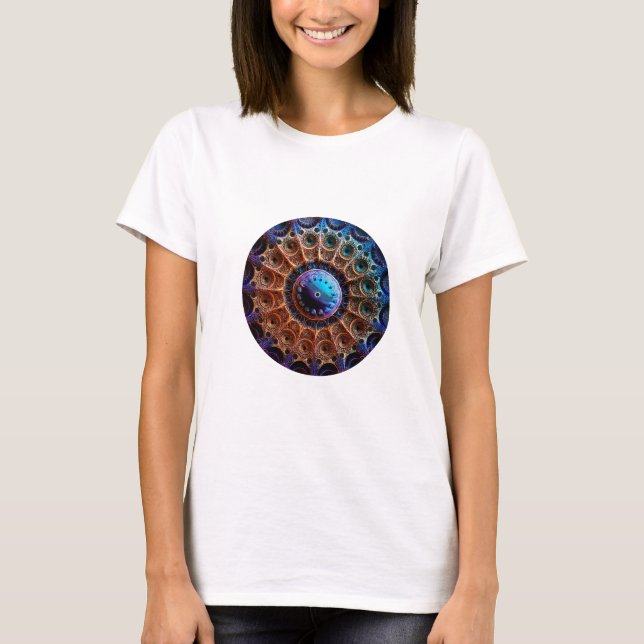 Manipulerad Mandelbrot Fractal T Shirt (Framsida)