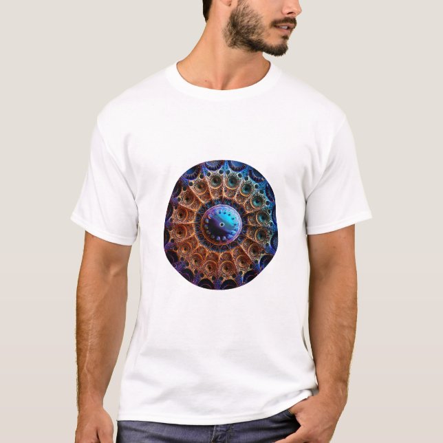 Manipulerad Mandelbrot Fractal T Shirt (Framsida)