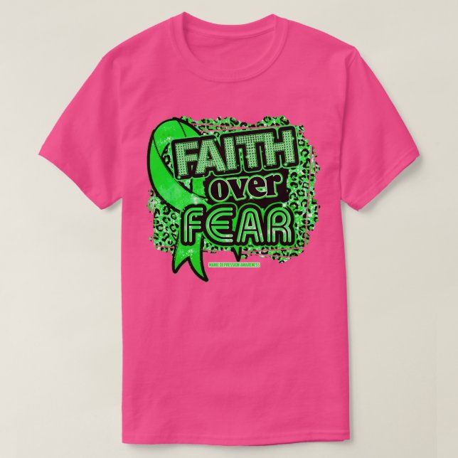 Maniska depressionsmedvetande Band Faith over Fear T Shirt (Design framsida)