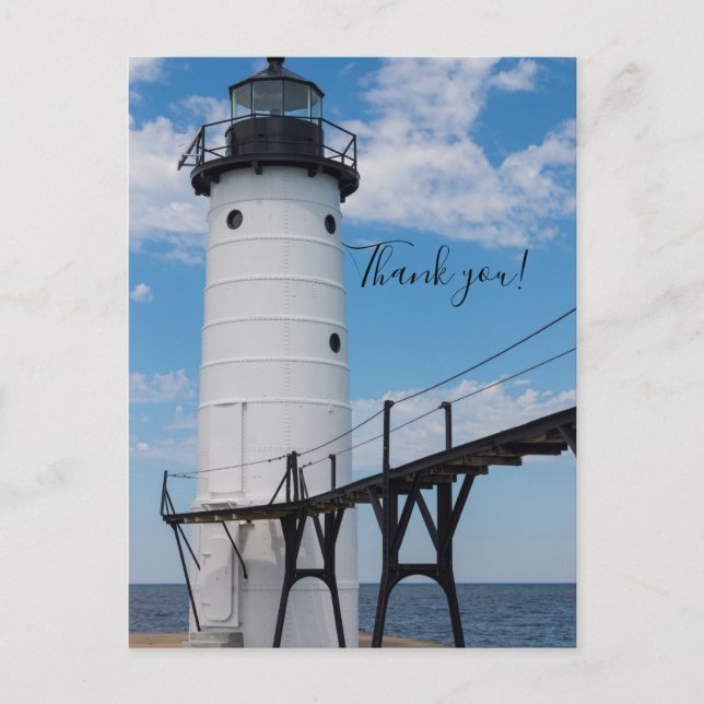 Manistee Lighthouse Tack För Postkort Vykort (Framsida)