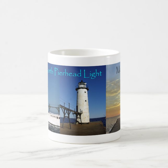 Manistee North Pierhead Light 3 bildmugg Kaffemugg (Center)