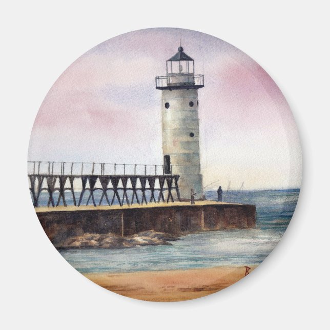 Manistee North Pierhead Light Magnet (Framsidan)