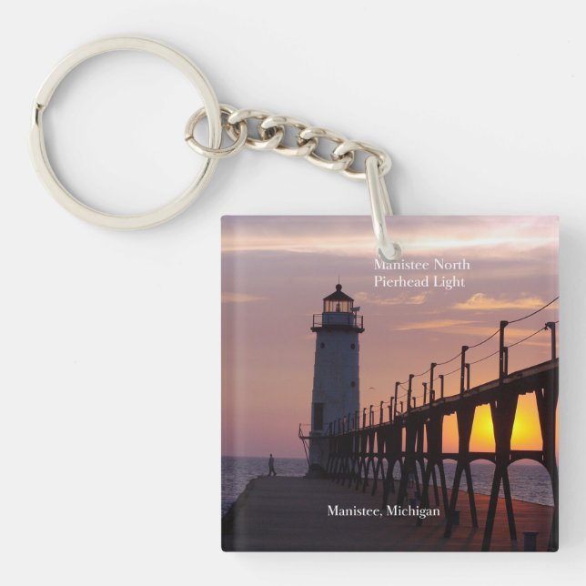 Manistee North Pierhead Light nyckelring (Framsidan)