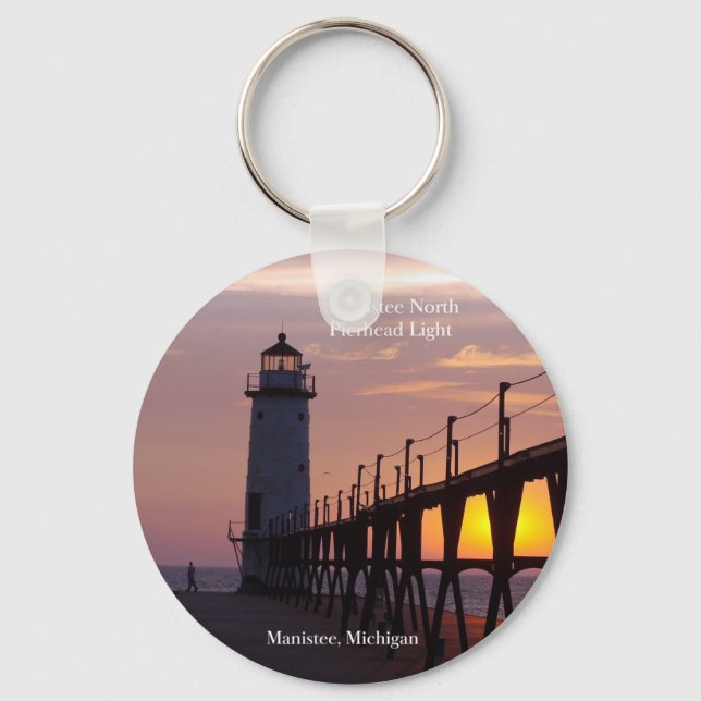 Manistee North Pierhead Light nyckelring (Framsida)