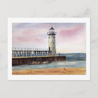 Manistee North Pierhead Light Postcard Vykort