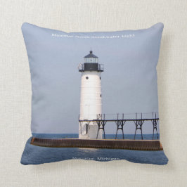 Manistee North Pierhead Light Square Kudde