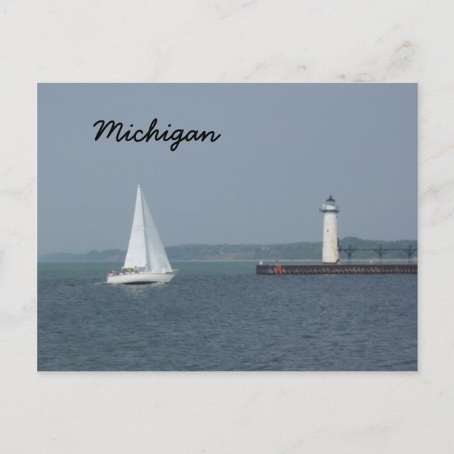 Manistee Pierhead Light Vykort (Framsida)