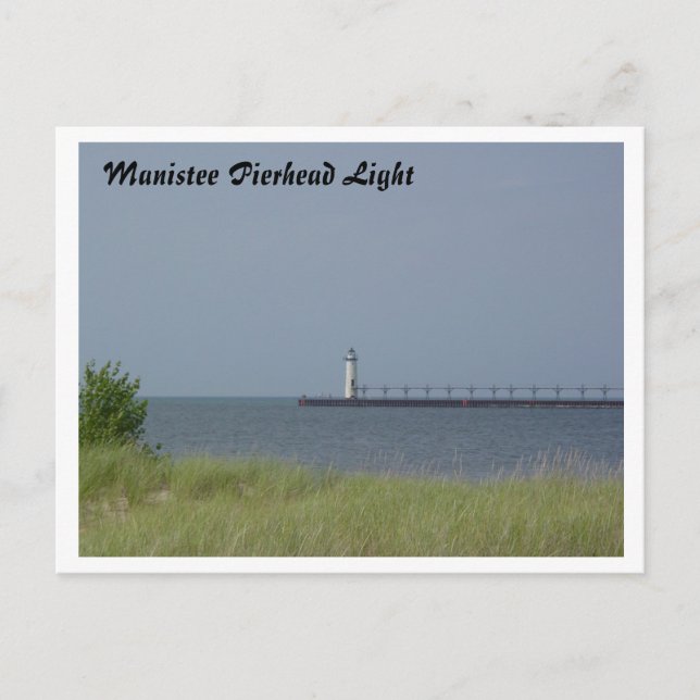 Manistee Pierhead Light Vykort (Framsida)